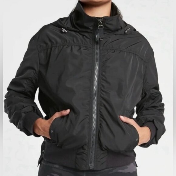 Athleta Point Reyes Bomber Jacket in Black - Picture 3 of 7